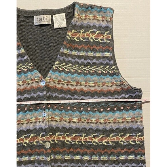 Tabi International Vintage Sweater Vest Cottage Preppy Classic Embroidered Knit - Picture 13 of 15